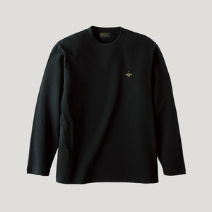 蜂ロゴ刺繍ロングスリーブTシャツ(ブラック) - EIGHT CROWNS