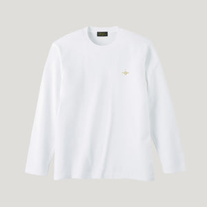 蜂ロゴ刺繍ロングスリーブTシャツ(ホワイト) - EIGHT CROWNS