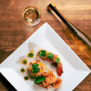 HORSE CHESTNUT TRADITIONAL MEAD(ミード酒) 375mlとエビを使った料理 - EIGHT CROWNS